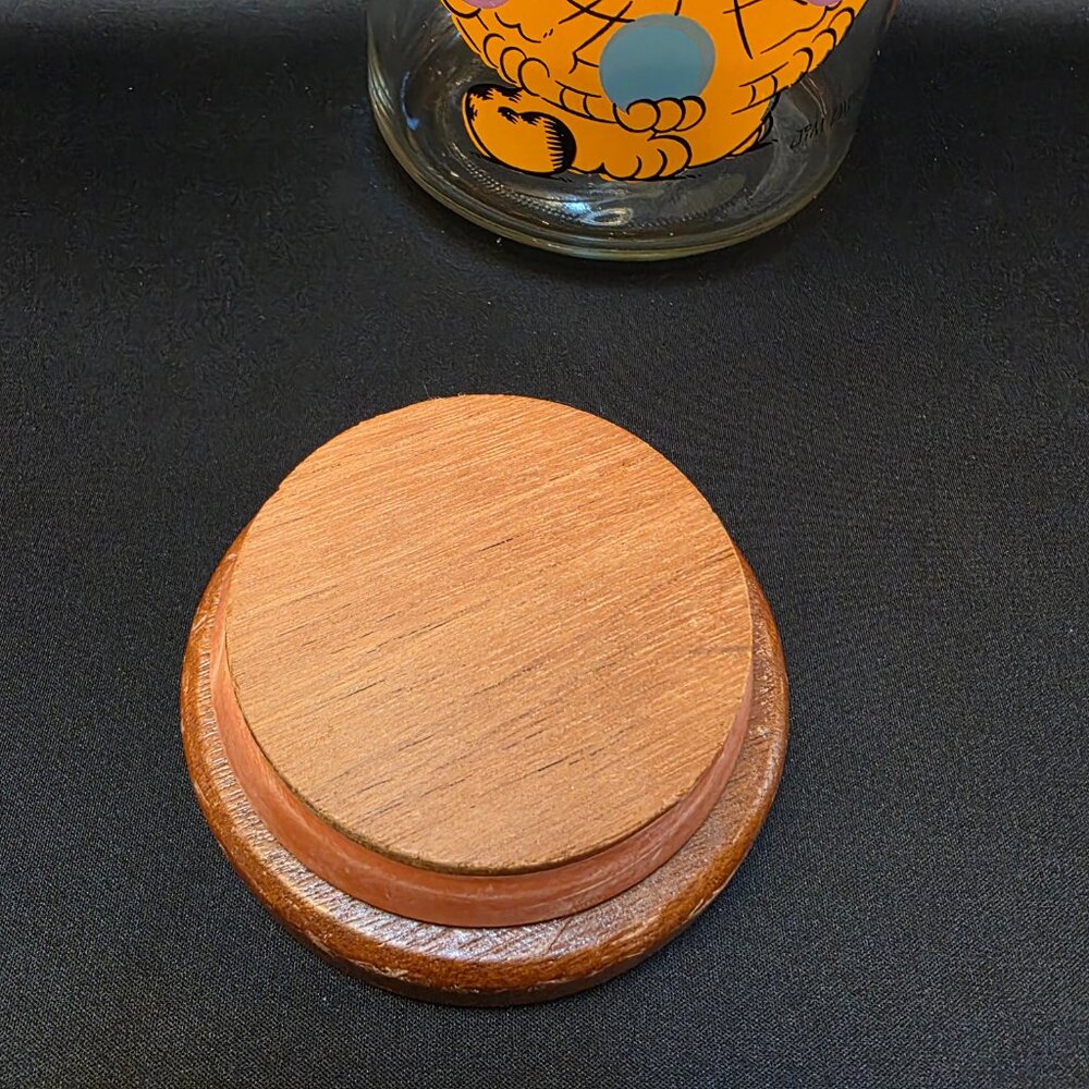 vintage Garfield Anchor 1978 Hocking Glass Canister with Wood Lid B - Picture 5 of 7